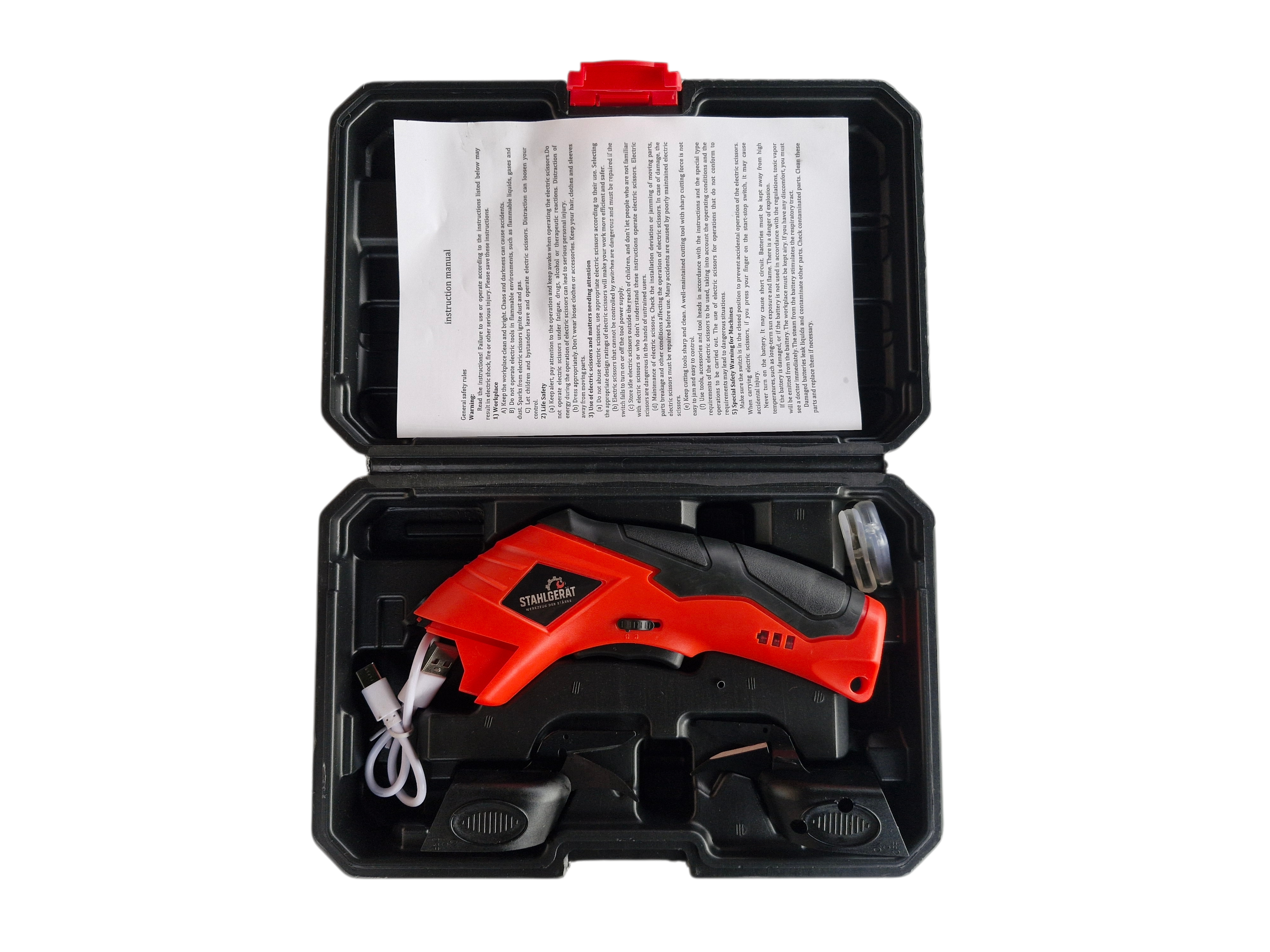 Elektrische schaar met snijbladen - 4.0V Oplaadbaar - Rood